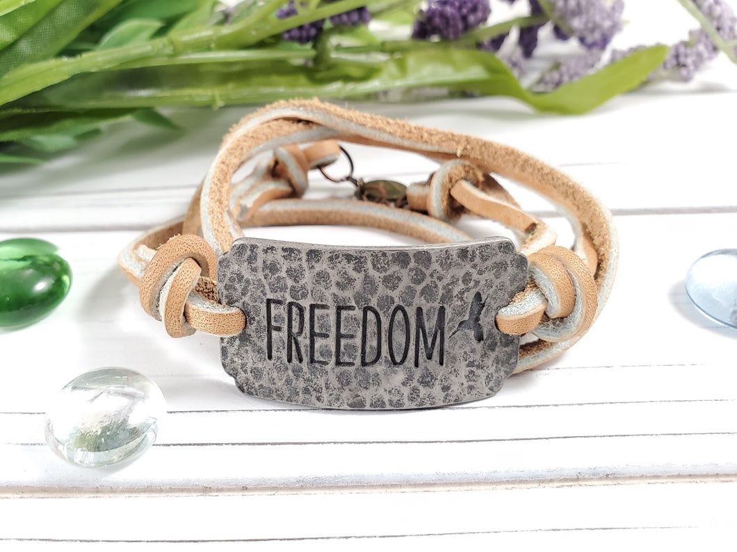 Wrap Leather Bracelet - Freedom