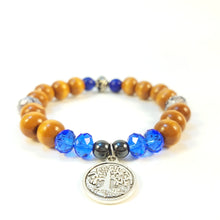 Load image into Gallery viewer, Wood Bracelet with Tree of Life
