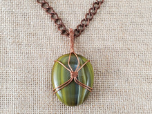 Load image into Gallery viewer, Tamana - Copper Wrapped Green Glass Stone -
