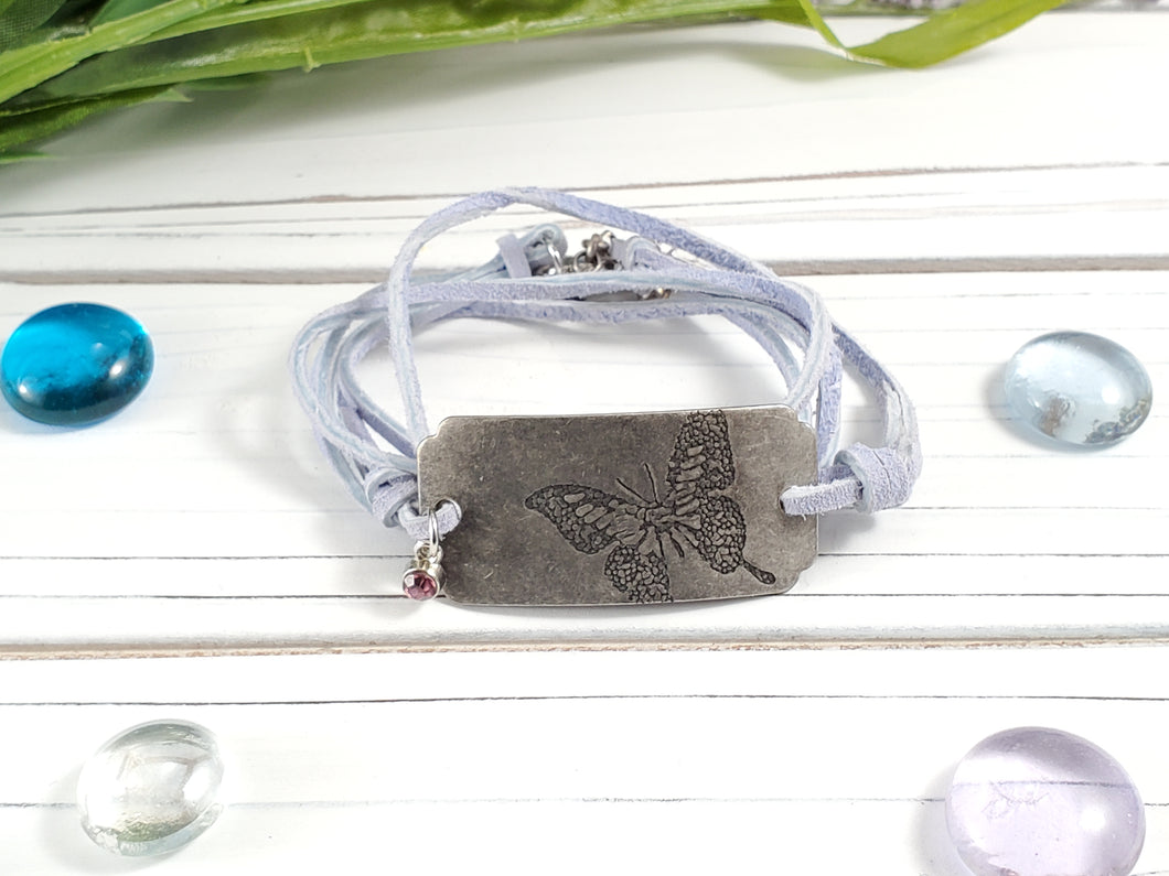 Wrap Leather Bracelet - Butterfly