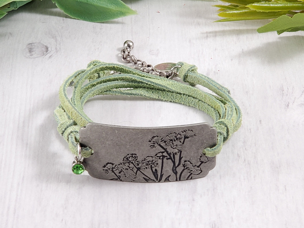 Wrap Leather Bracelet - Wild Flowers